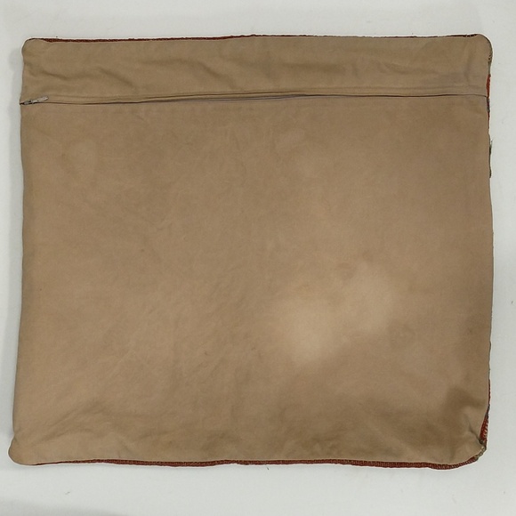 Four Carpet Woven Vintage Pillow Cases Coordinating Set Natural Fiber Zip Casing - Picture 5 of 16